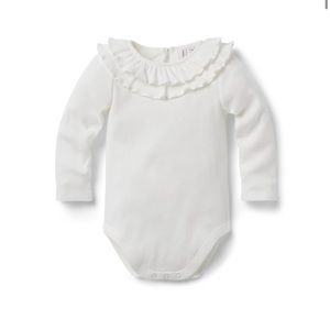 ☑️NWT JANIE and JACK  BABY RUFFLE COLLAR BODYSUIT Size 18-24